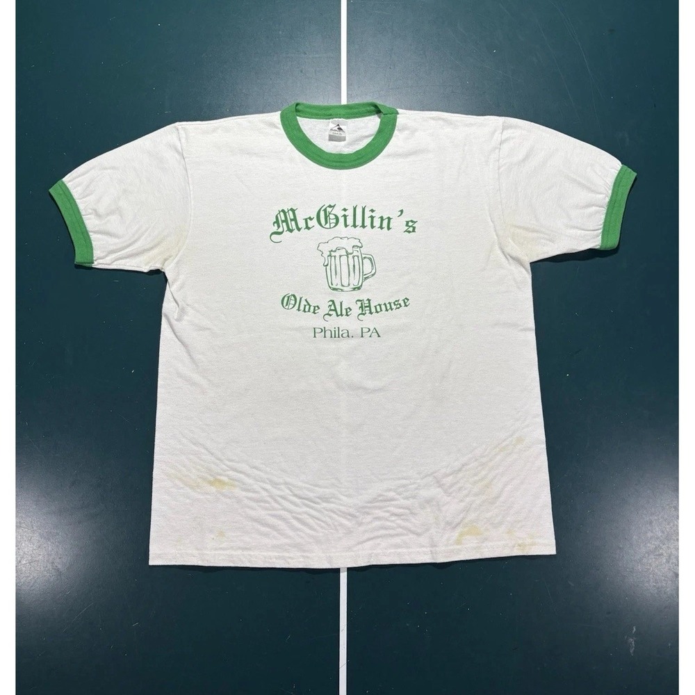Vintage Mcgillan's Old Ale House in Philadelphia Pennsylvania Ringer T Shirt XL